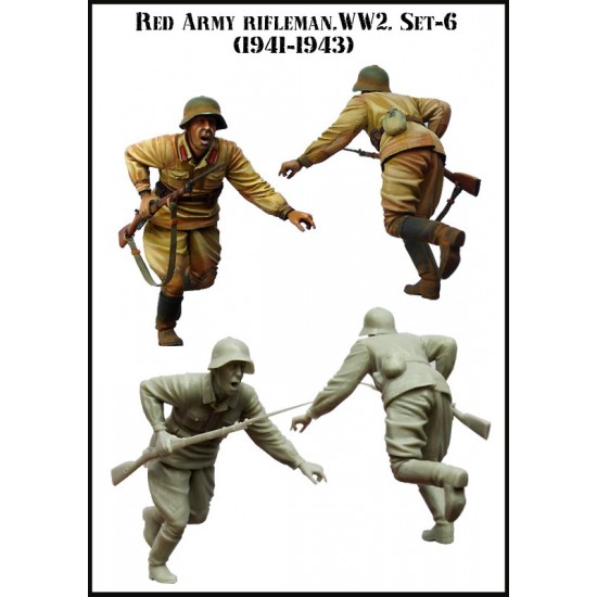 1/35 WWII Soviet Soldier in Fight (Red Army Rifleman) 1941-1943 Set #6 (1 Figure)
