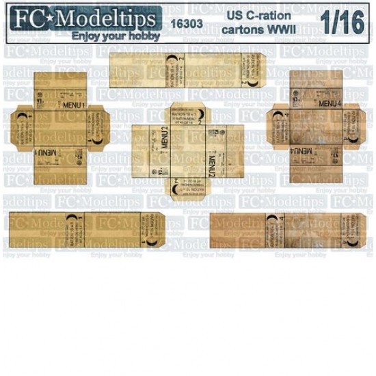 1/16 WWII US Army C-ration Boxes