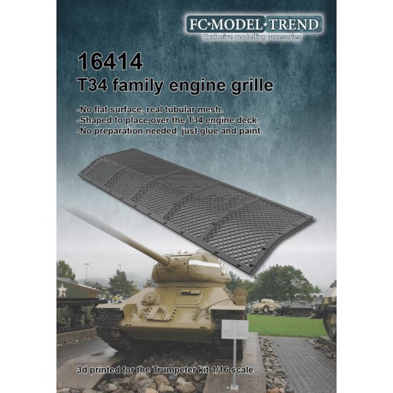 1/16 T-34 Engine Cover Grille for Trumpeter kits