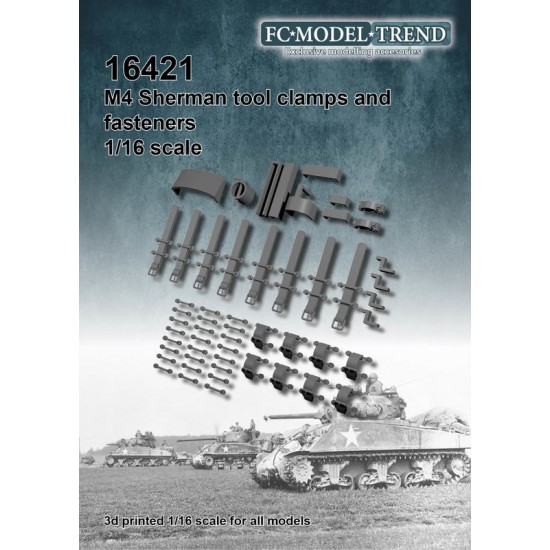 1/16 M4 Sherman Tool Clamps and Fasteners