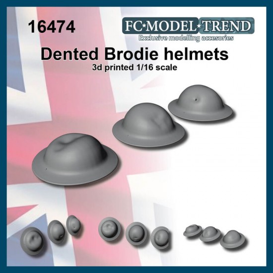 1/16 WWII British Dented Broddie Helmets