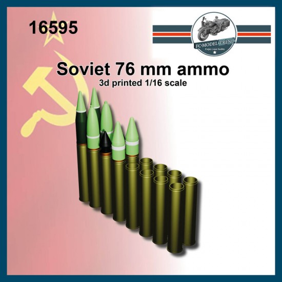 16595 1/16 Soviet 76mm Rounds Ammunition FC Model Trend 16595