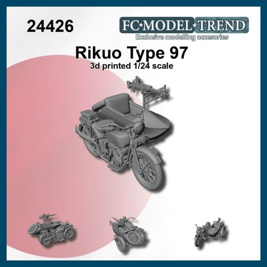 1/24 Japanese Motorcycle Rikuo Type 97 w/Sidecar