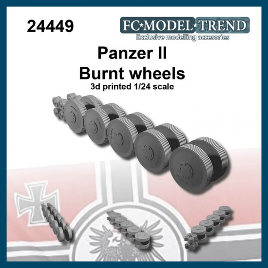 1/24 Panzer II Burnt Wheels