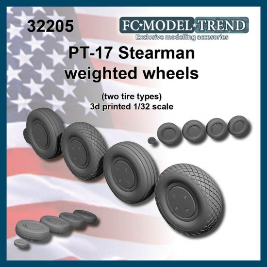 1/32 PT-17 Stearman Weighted Wheels