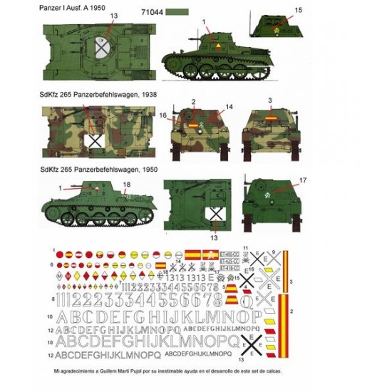 Decals for 1/35 Panzer I in Spain 1936-1950