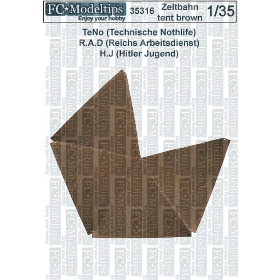 1/35 Zeltbahn Tent for Paramilitary Organizations 4 Person (brown colour)