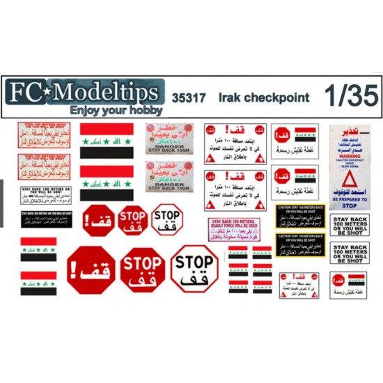 1/35 Checkpoint Warning Signs set for US Troops in Iraq FC Model Trend ...