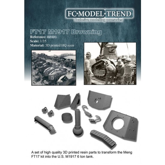 1/35 US M1917 w/Browning MG Conversion Set for Meng FT-17 kits