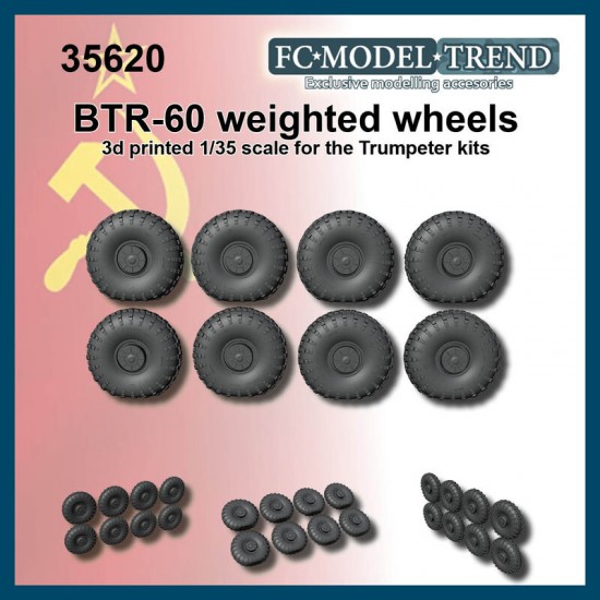 1/35 BTR-60 Weighted Wheels for Trumpeter kits