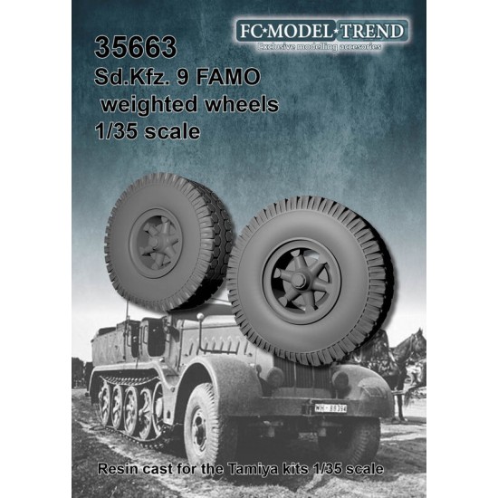 1/35 SdKfz. 9 Famo Weighted Wheels for Tamiya kits