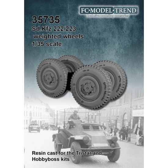 1/35 SdKfz. 221/222/223 Weighted Wheels for HobbyBoss/Tristar kits