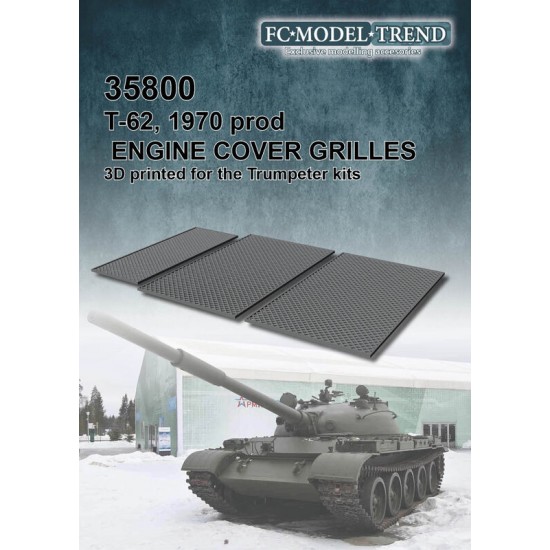 1/35 T-62 mod. 1970 Engine Cover Meshes for Trumpeter kits