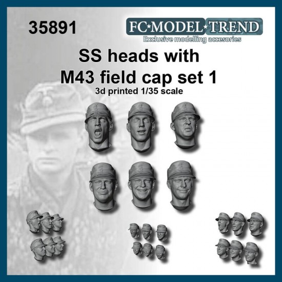 1/35 SS Heads w/M-43 Cap Set 1