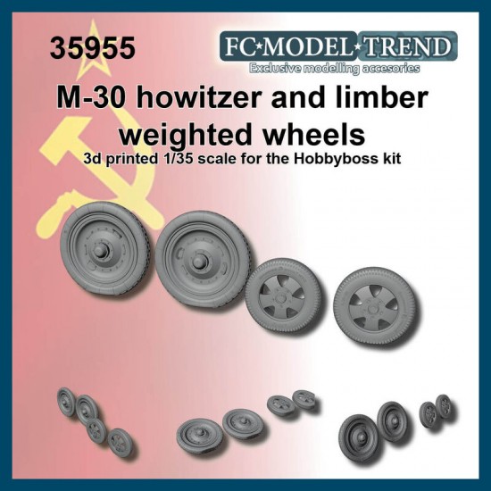 1/35 M-30 Howitzer and Limber Weighted Wheels for HobbyBoss kits
