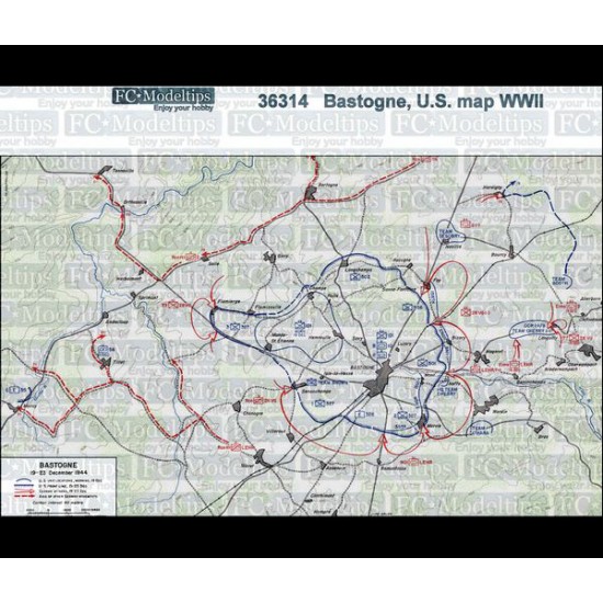 1/35 Self-adhesive Paper Base - WWII US Map of Bastogne