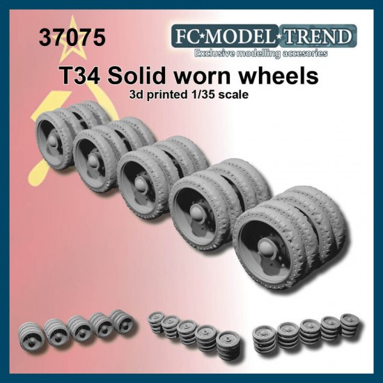 1/35 T-34 Solid Worn Wheels