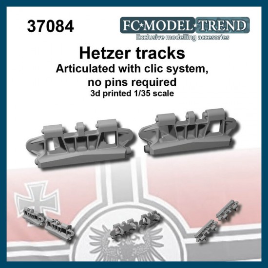 1/35 Hetzer Tracks Articulated w/Clic System (no pins required)