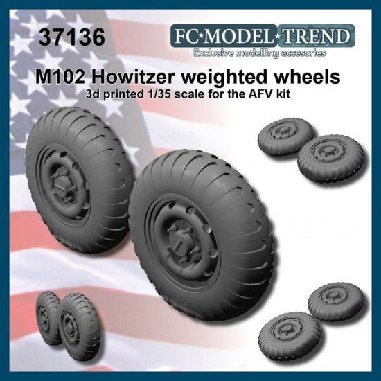 1/35 M102 Howitzer Weighted Wheels for AFV Club kits