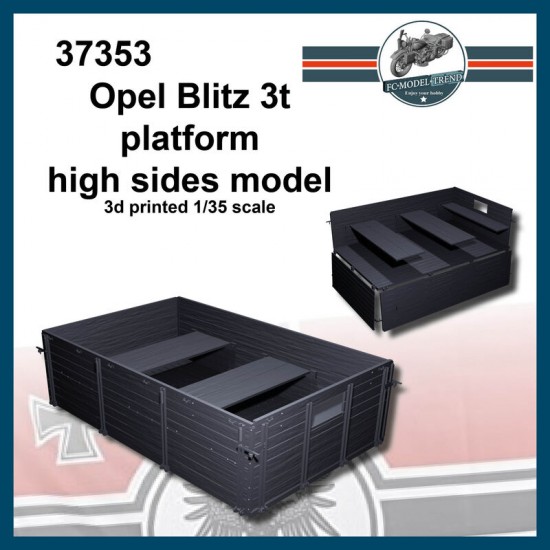 1/35 Opel Blitz Rear Platform with Real Wood Texture, High Sides