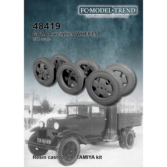 1/48 GAZ AA Weighted Wheels for Tamiya kits
