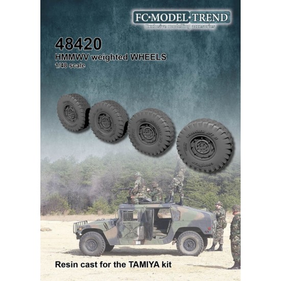 1/48 HMMWV Weighted Wheels for Tamiya kits