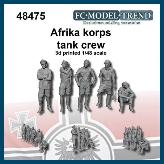 1/48 German Afrika Korps Tank Crew (3D print)