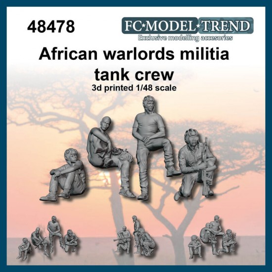 1/48 African Warlords Militia Tank Crew (4 figures)