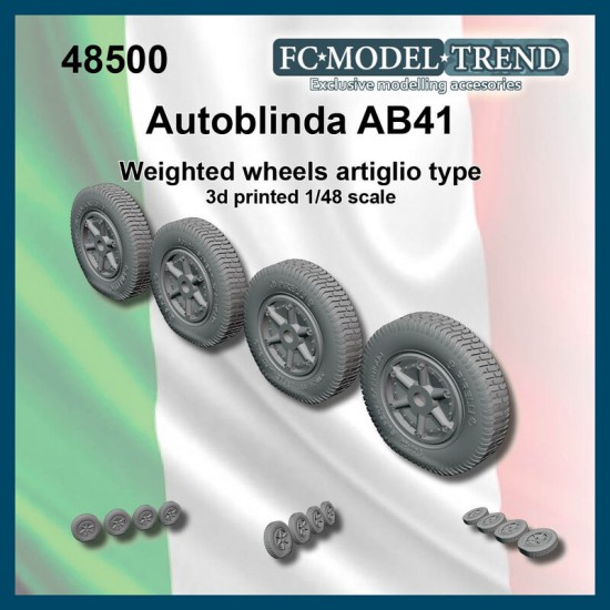 1/48 Autoblinda Ab41 "Artiglio" Weighted Wheels
