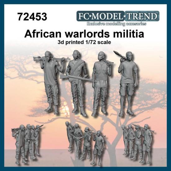 1/72 African Warlords Militia (4 figures)