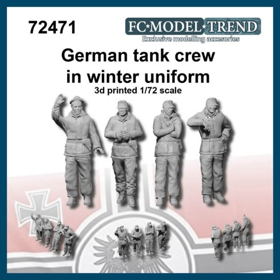 1/72 German Tank Crew In Winter Uniform (2 figures)