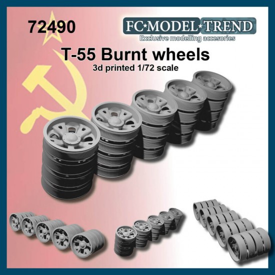 1/72 T-55 Burnt Wheels