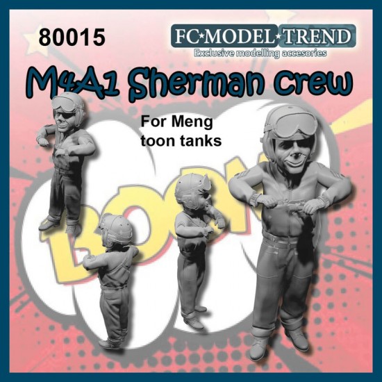 Q Figures - M4A1 Sherman Crews for Meng WWT Toon Series