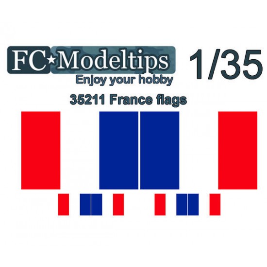 Water-slide Decal for 1/35 Adaptable Flags France