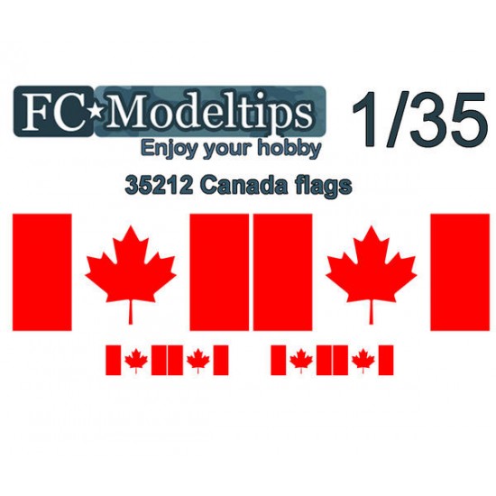 Water-slide Decal for 1/35 Adaptable Flags Canada