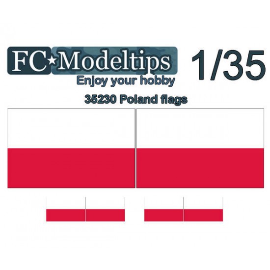 Water-slide Decal for 1/35 Adaptable Flags Poland