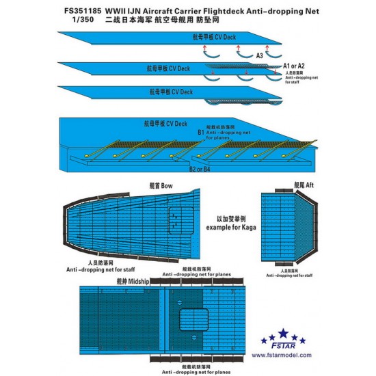 1/350 WWII IJN Aircraft Carrier Flightdeck Anti-dropping Net