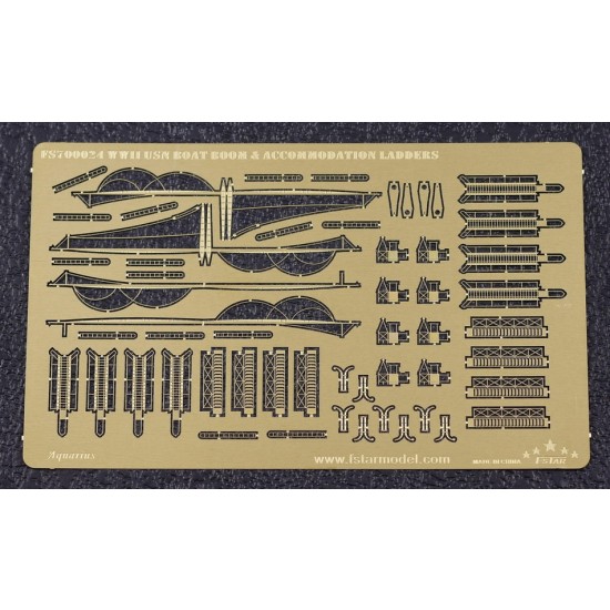 1/700 WWII USN Boat Boom & Accommodation Ladders Set (1 photo-etched sheet)
