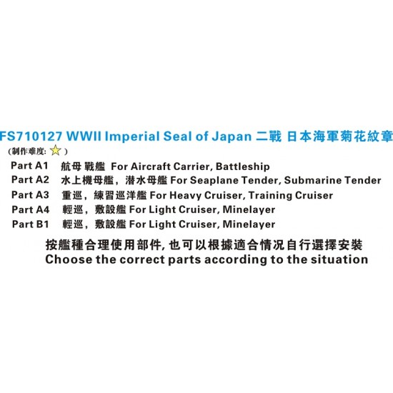 1/700 WWII Imperial Seal of Japan (2 Photo-Etched Sheets)