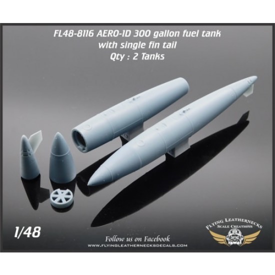 1/48 AERO-1D 300gal Fuel Tank with Single Fin Tail for EA-6B, A-6E, EA-6A