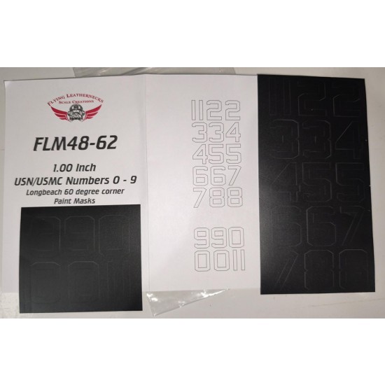 1/48 1 inch USN/USMC Numbers 0 to 9 (2 ea) - Longbeach 60 degree