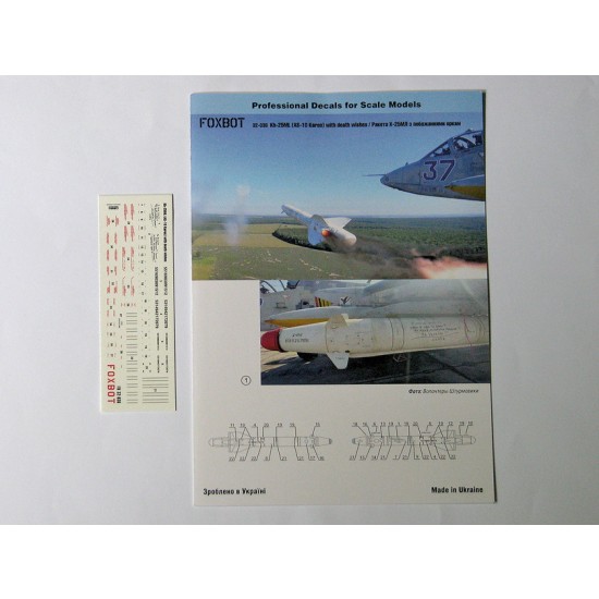 1/32 Ukrainian AF Missile Kh-25ML (AS-10 Karen) Stencils with Death Wishes Decal