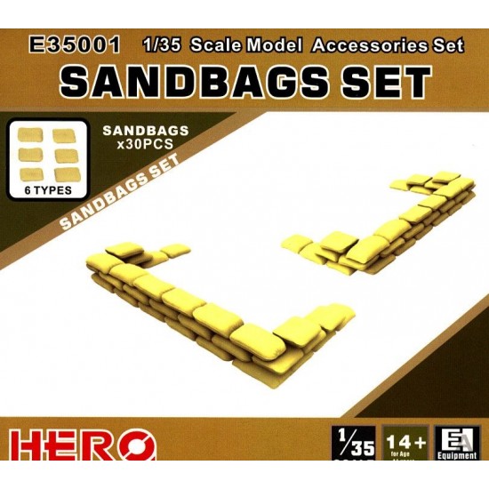 1/35 Sand Bags Set (30pcs, 6 types)