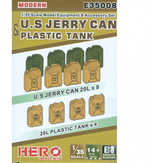 1/35 US Jerry Can 20L (8pcs) & 20L Plastic Tank (4pcs) 