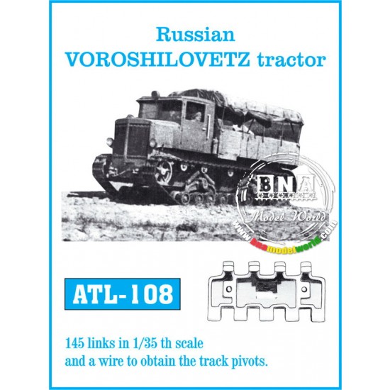 Metal Tracks for 1/35 Russian Voroshilovets Artillery Tractor (145 Links)