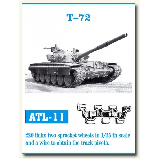 Metal Tracks for 1/35 Soviet T-72 (220 links)