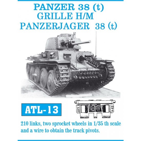 Metal Tracks for 1/35 PANZER 38 (t) / GRILLE-MARDER III. / GRILLE H/M PANZERJAGER 38(t) (210 links)