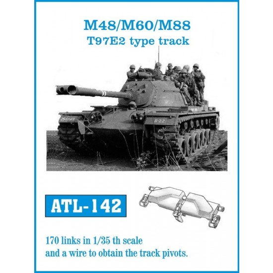 1/35 M48 /M60 /M88 T97E2 Type Metal Tracks (170 links)