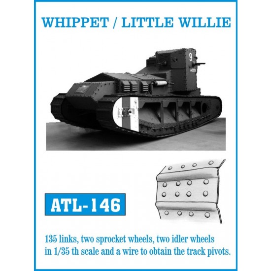1/35 British Whippet / Little Willie Tank Metal Tracks (135 links)