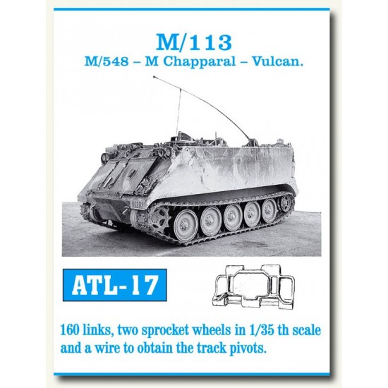 Metal Tracks for 1/35 M113, M54,M Chapparal,Vulkan Military Vehicle (180 links)